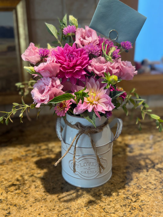 Flower Arrangement with Milk Jug
